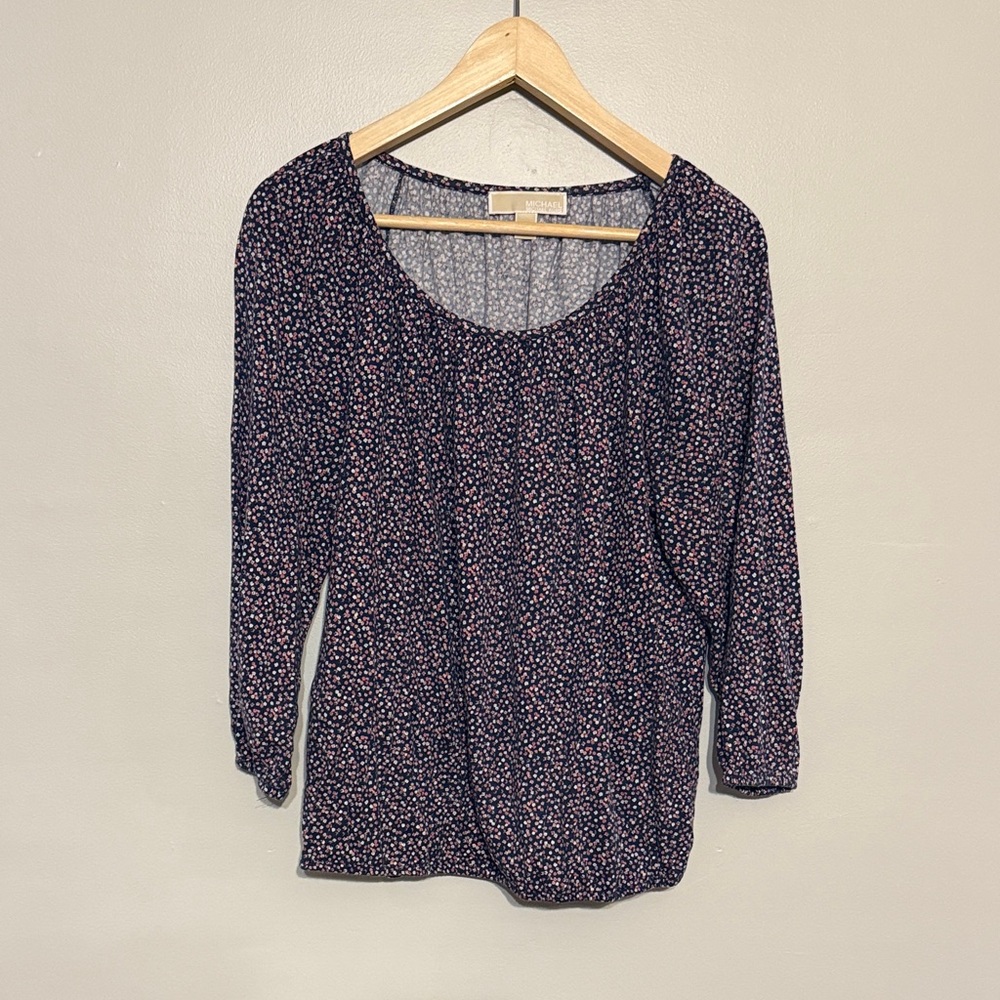 Michael Kors Navy and Pink Blouse